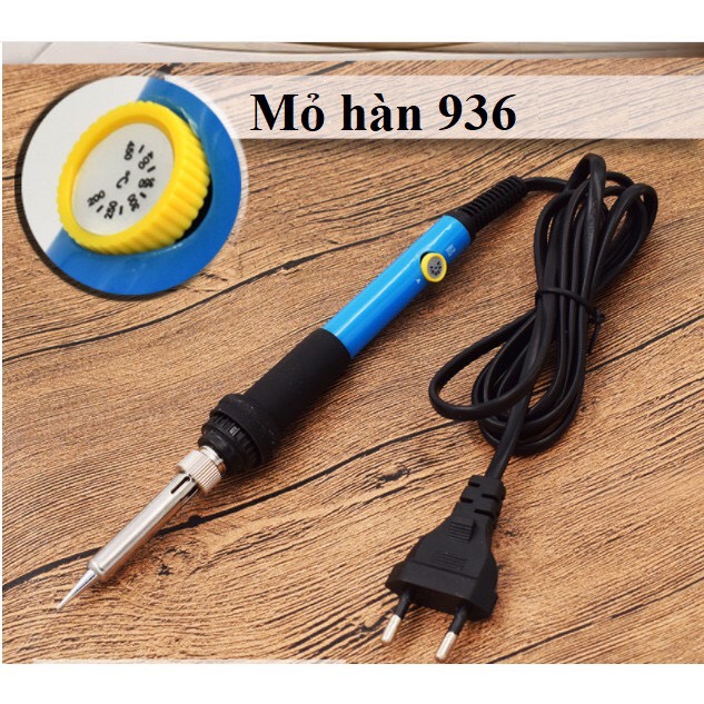 MỎ HÀN THIẾC 936 CHỈNH NHIỆT ( TẶNG 5 MŨI HÀN)