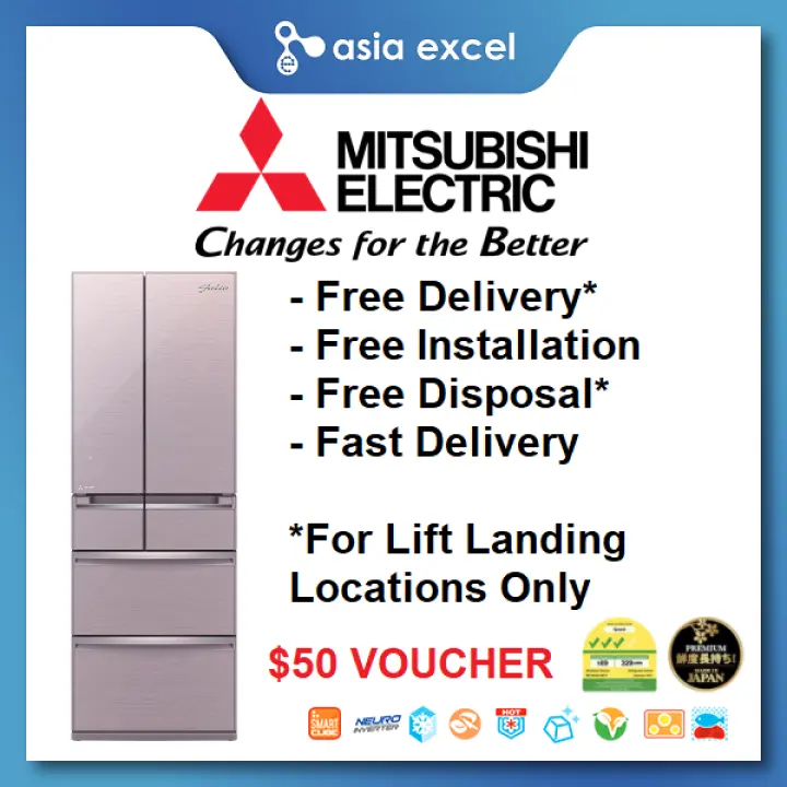 Mitsubishi Mr Wx53z 416l Glass Pink 6 Door Refrigerator Lazada Singapore Mitsubishi Mr Wx53z 416l Glass Pink 6 Door Refrigerator Lazada Singapore
