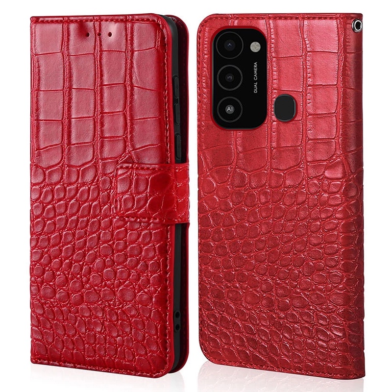 Crocodile Leather Case Tecno Spark Go 2022/Spark 8C Flip Cover