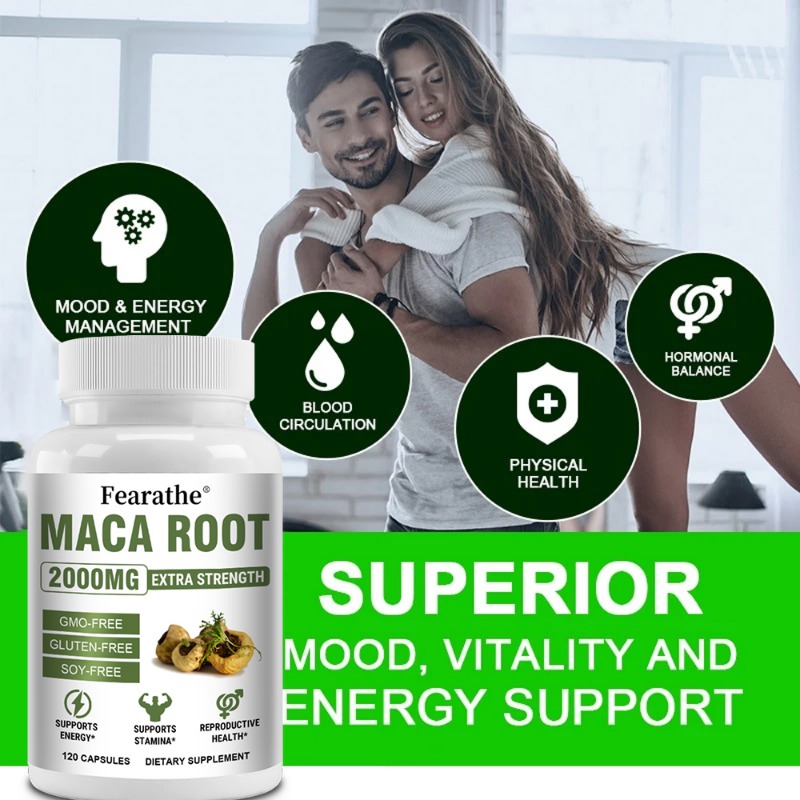 【Trending Now】 2000 mg, Red, , and Black Maca , Supports Muscle Mass ...