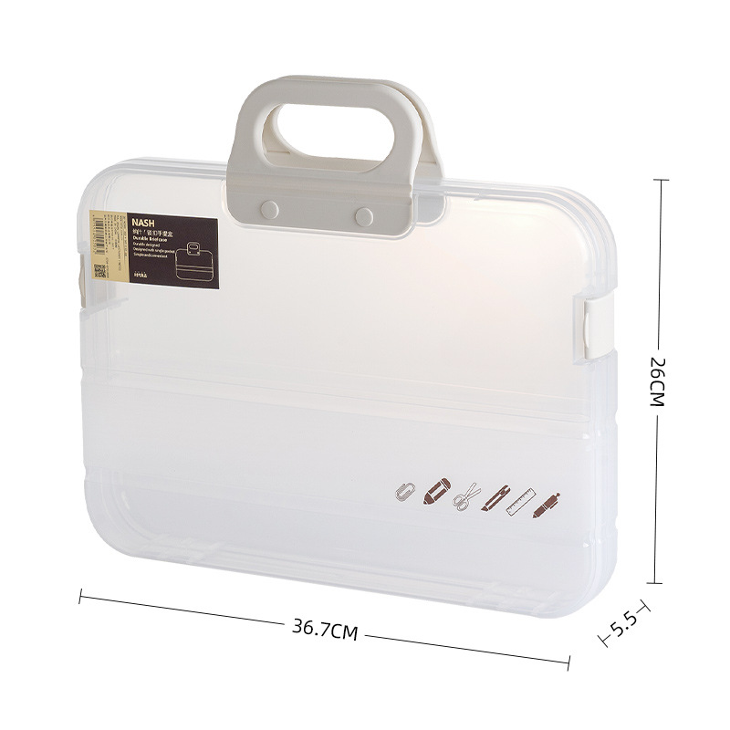 Information bag file bag Transparent plastic file bag for folder Portable file bag Large folder A4 information kit Test paper data storage bag