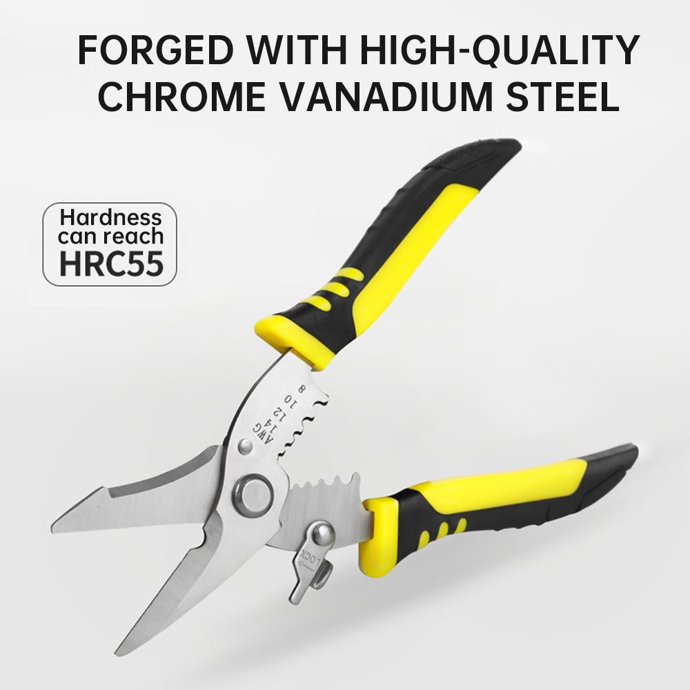 【💕Ready Stock🎉】PANTHON Wire Stripping Pliers For Electricians Multifunctional Cutting Pliers For Cables,Wire Pulling Pliers Wire Pressing Pliers Crimping Pliers Terminal Pli