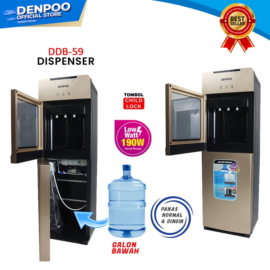 Dispenser Galon Bawah With Filter Denpoo DDB 59 Cover Protections (Non