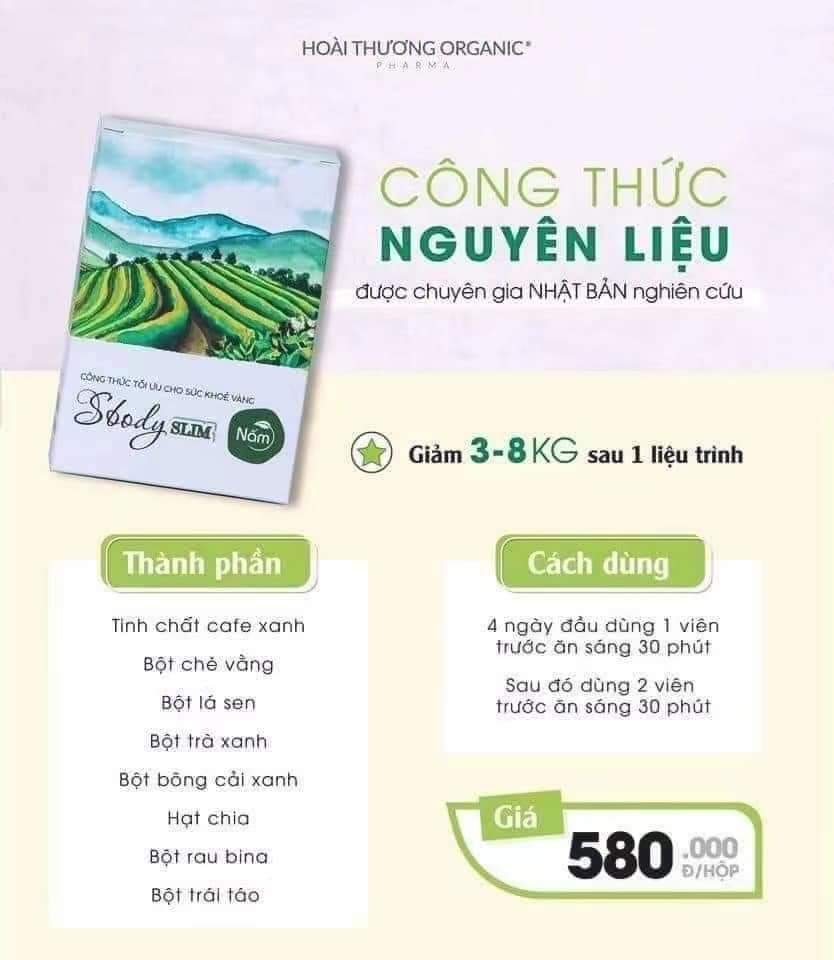 [HCM]Nấm giảm cân viên slim sbody