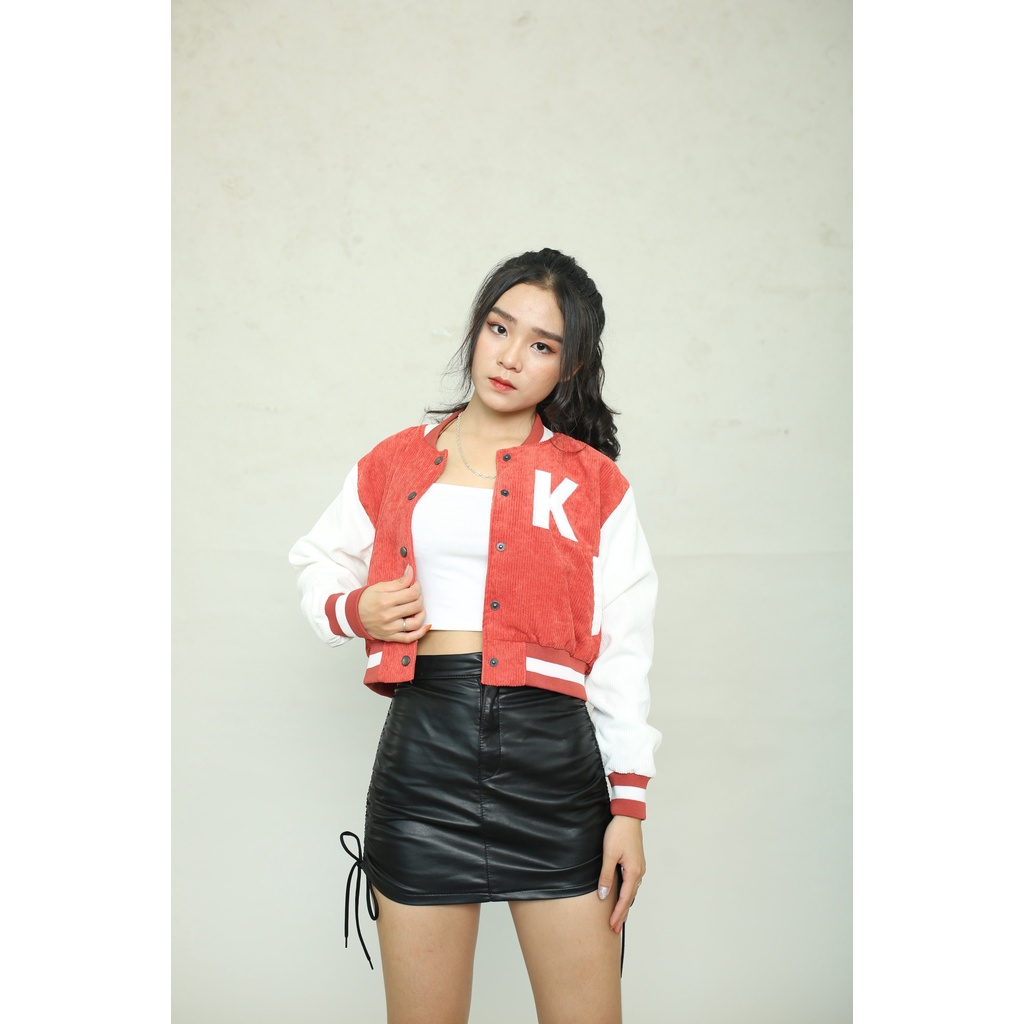 [VOUCHER 8%]Áo Khoác Croptop Nữ Nhung From - Màu Đỏ