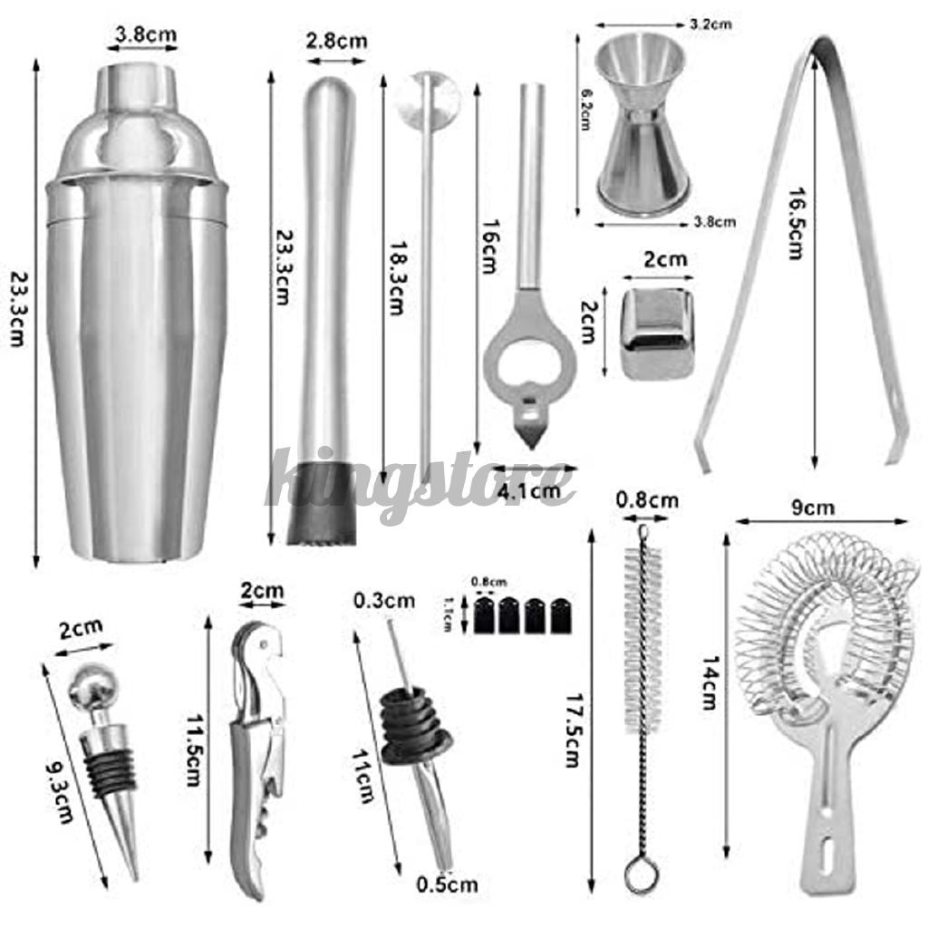 BỘ DỤNG CỤ PHA CHẾ COCKTAIL 23 MÓN