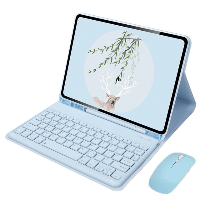 Không dây bàn phím Bluetooth trường hợp đối với Samsung Galaxy Tab S8 cộng với S7 cộng với S8 S7 FE Tab A8 10.5 "A7 Lite S6 10.4inch S8 S7 11 đứng lật vỏ mềm vỏ bìa với khe cắm bút chì
