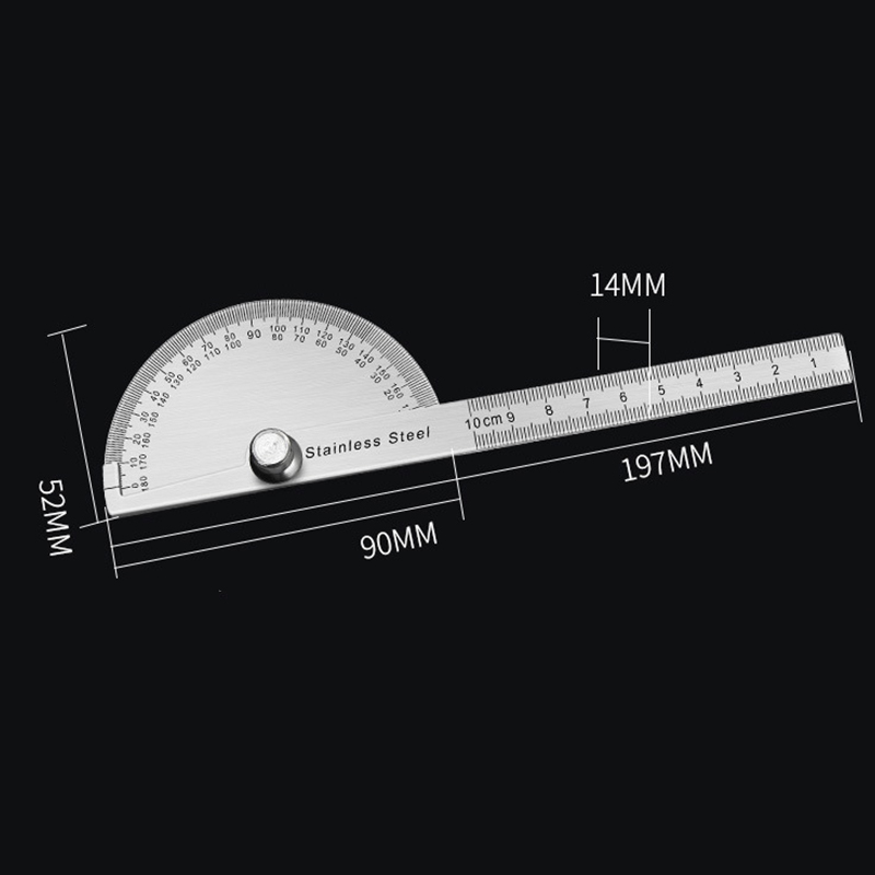DENG 180 Degree Protractor Metal Angle Finder Goniometer Angle Ruler Woodworking Tool