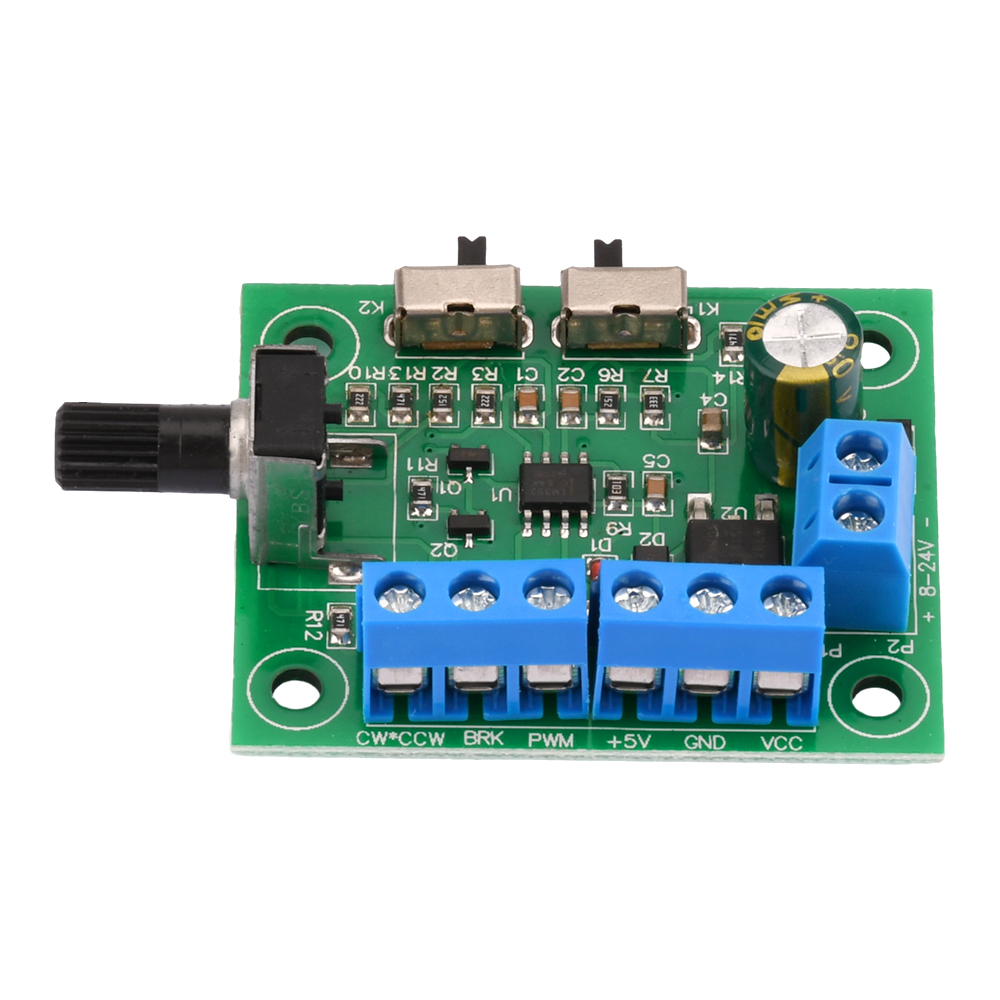 Ziqqucu Dc8-24V PWM không chổi than Bộ điều khiển tốc độ động cơ dòng điện một chiều điều khiển tốc độ động cơ bảng điều khiển tiến và lùi 18kHz
