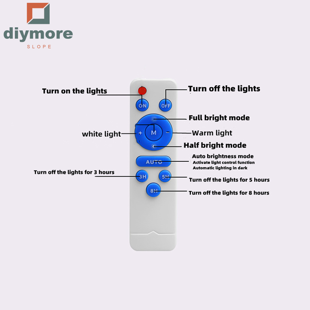 Diymore Đèn LED Năng Lượng Mặt Trời Hai Màu 3.2V 3.7V Hình Tròn Dốc Đèn Trần Năng Lượng Mặt Trời 12W Tấm Điều Khiển Từ Xa Cho Đèn Sân Năng Lượng Mặt Trời