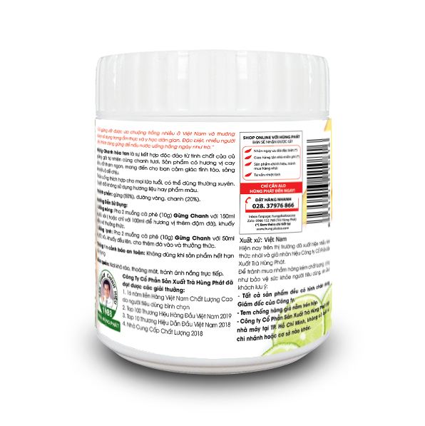 Tinh Gừng Chanh Hòa Tan 200g - Trà Hùng Phát