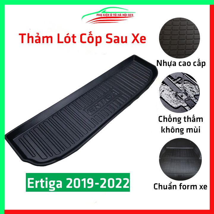 Thảm nhựa lót cốp sau xe ô tô Suzuki Ertiga 2019-2022, tấm lót sàn cốp bằng nhựa dẻo cao cấp, không mùi, chống thấm nước tốt