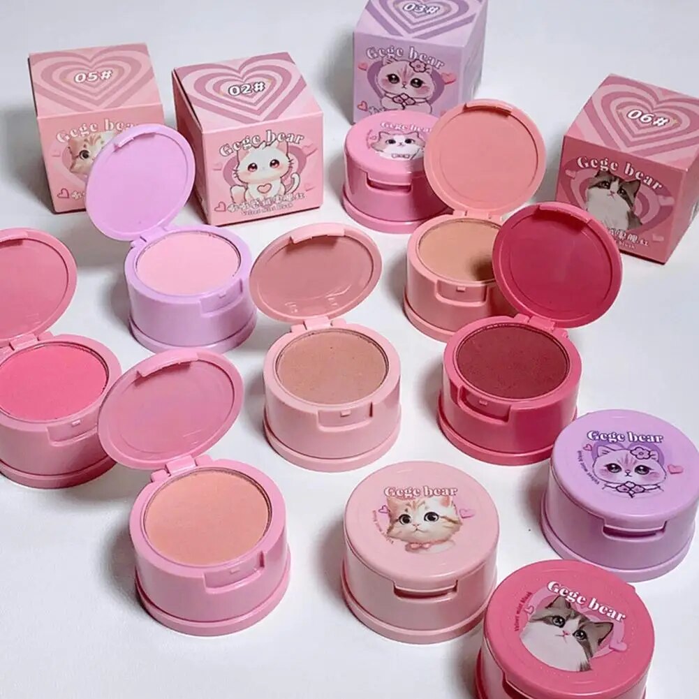 BeliefMelief  Profesional  6Colors Blush Cream Rose Red Matte Blusher Silky Velvet Rich Color Cheek Tint Powder Strawberry Pink Rouge Face Beauty Makeup. 