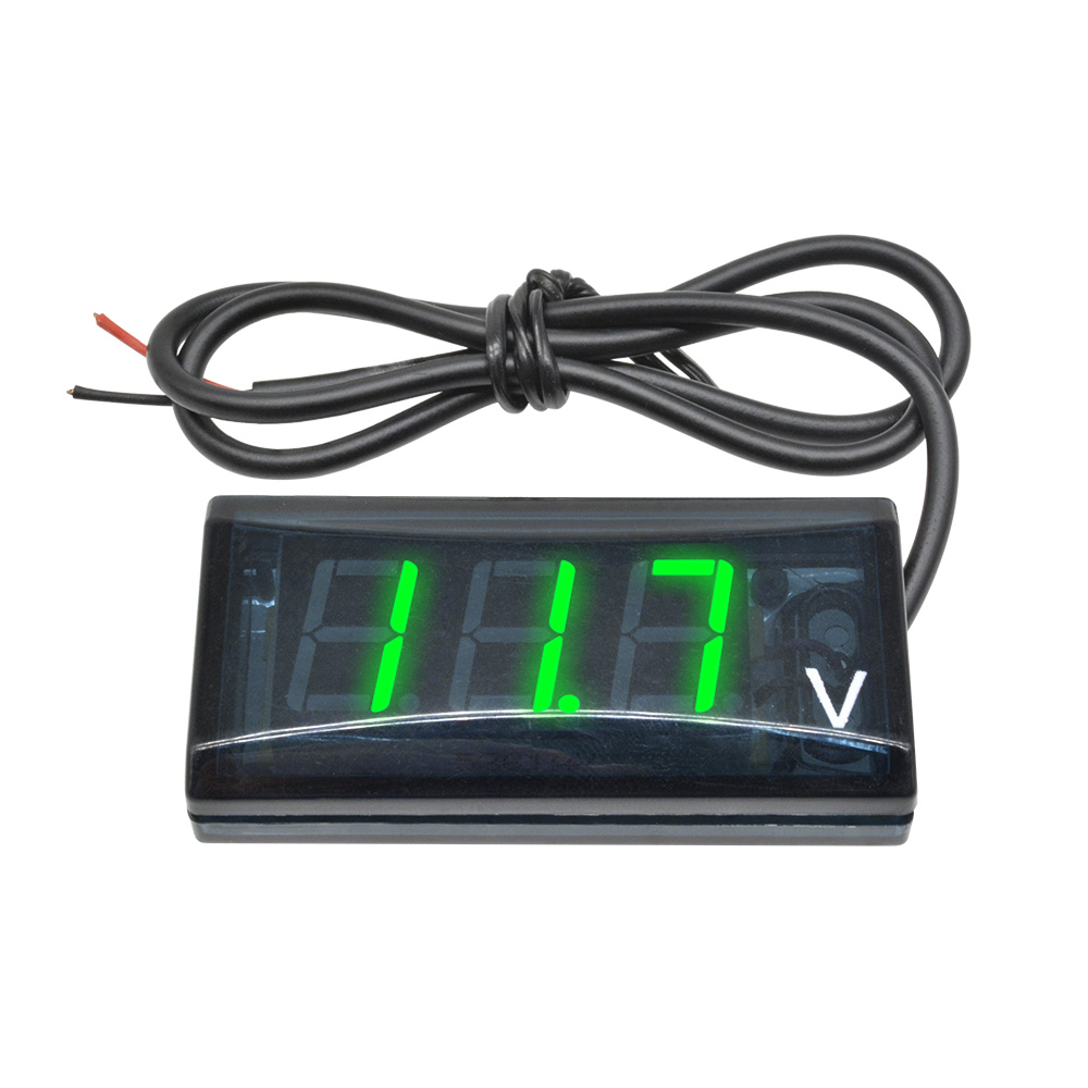 Original Aideepen 12V DC Digital LED Display Voltmeter Waterproof Car Motorcycle Voltage Volt Gauge Panel Meter