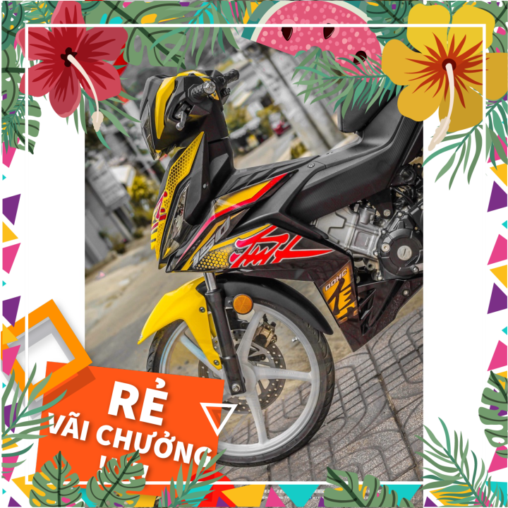 Tem rời dán xe winner v1 mẫu hayabusa vàng đen đỏ tổ ông cực hot,