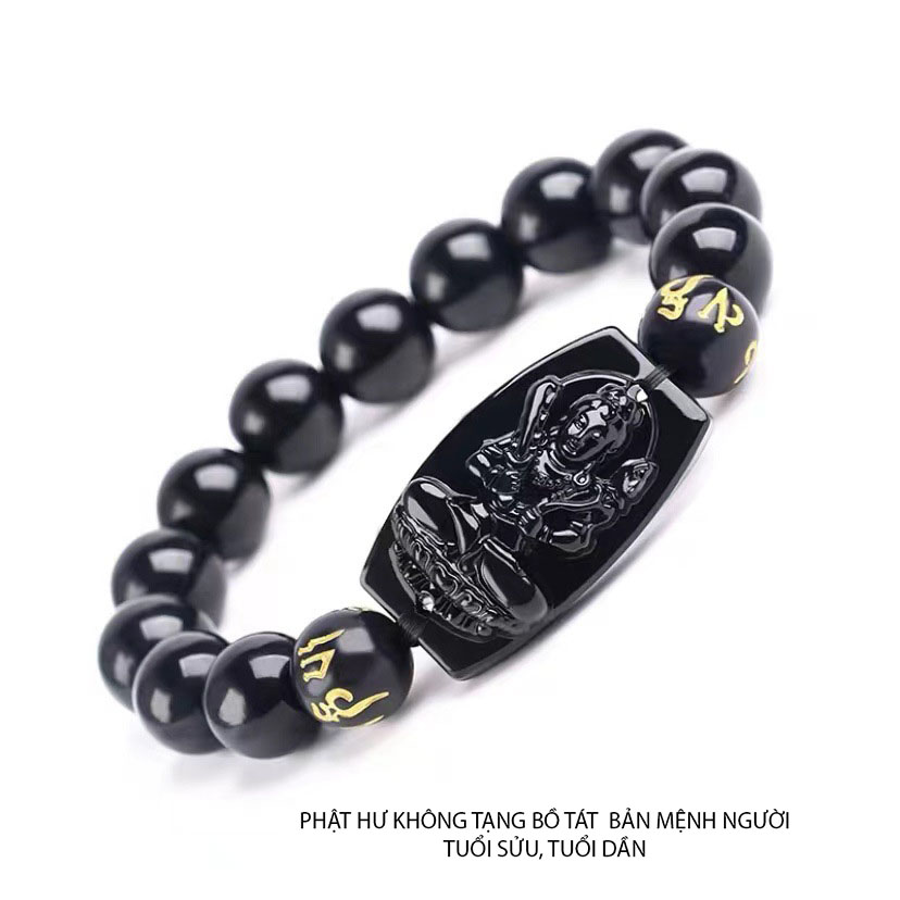 Vòng tay mặt phật Hư Không Tạng Bồ Tát hạt 10ly - Bản mệnh người tuổi Sửu, tuổi Dần - Mang lại bình an may mắn tài lộc sức khỏe cho 12 tuổi