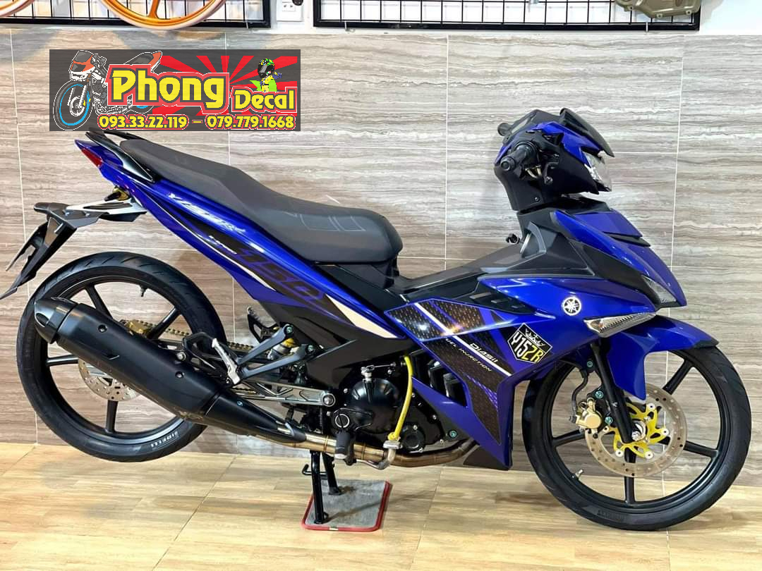 Tem rời ex 150 y15zr xanh gp phối tem đen