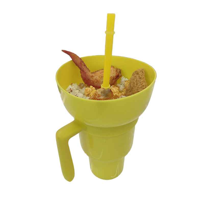 Popcorn Bucket Beverage Cola Juice Straw Cup Creative Cinema Promotion Couples Popcorn Cola Bucket