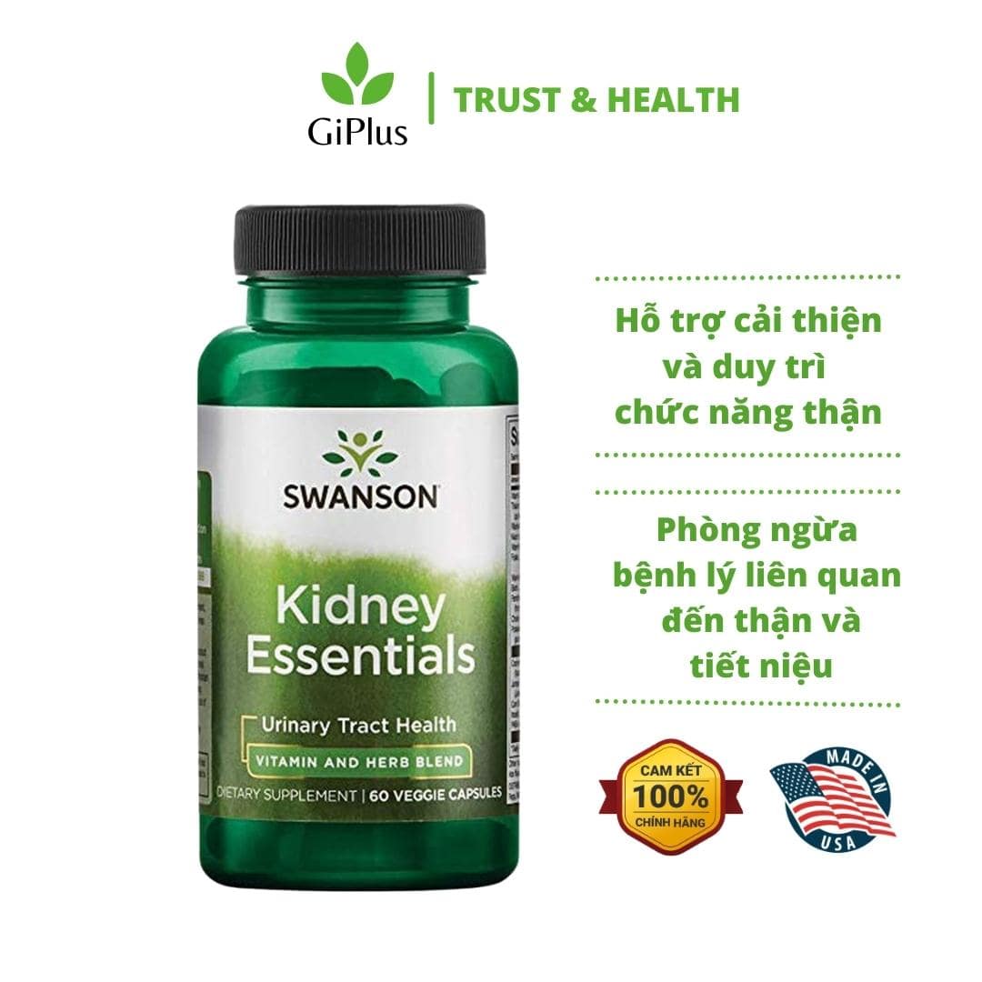 Viên Uống Bổ Thận, Hỗ Trợ Hệ Tiết Niệu Khỏe Mạnh Swanson Kidney Essentials