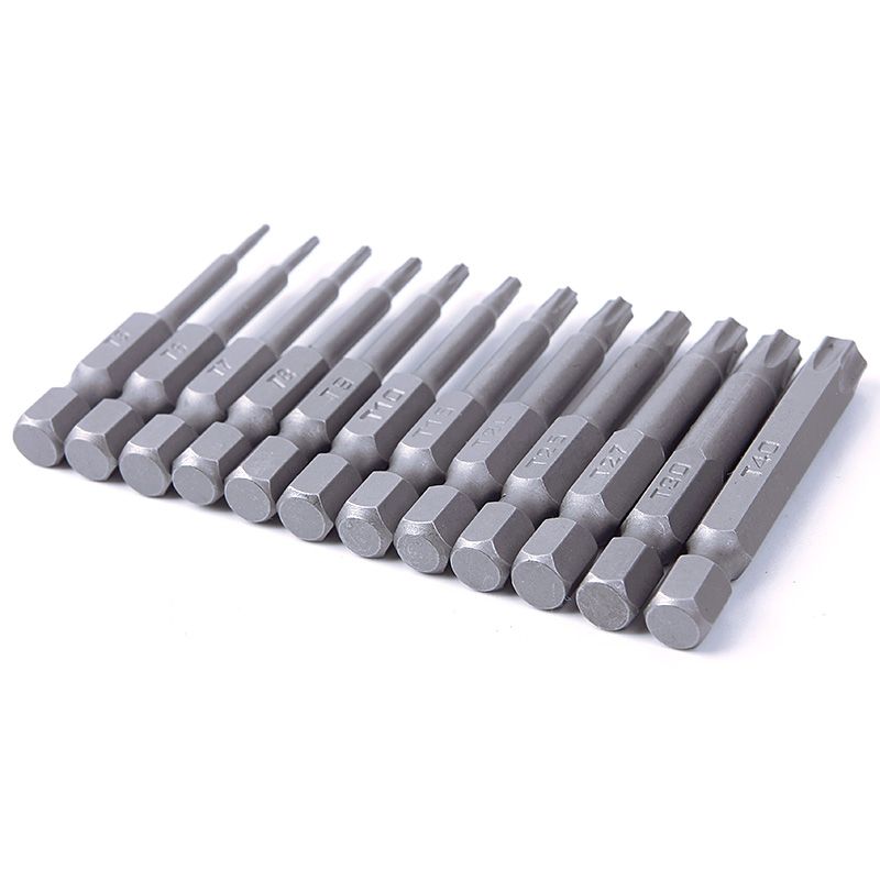 12 Cái Đầu Vít Lục Giác Torx 50Mm 1/4 Inch Bộ Từ Tính, Dụng Cụ T5-T40