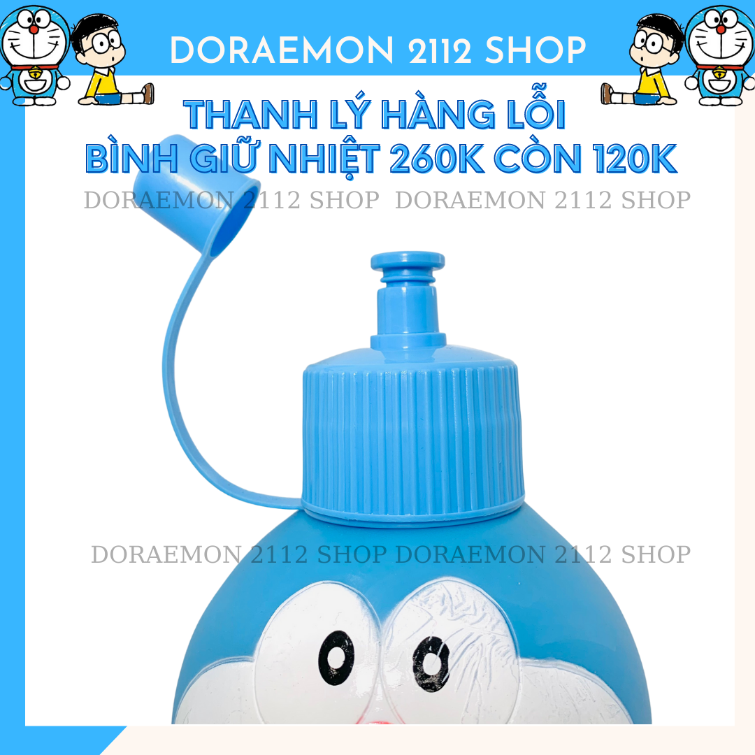 THANH LÝ Bình giữ nhiệt Doraemon 600ml LỖI XƯỚC SƠN