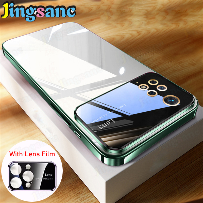 For Xiaomi Redmi Note 11/Note 11S 4G Case Big View Electroplating Case With Built-in Lens Film Protection Soft TPU Air Cushion Shockproof Cover xiaomi redmi note 11/note 11s 4g