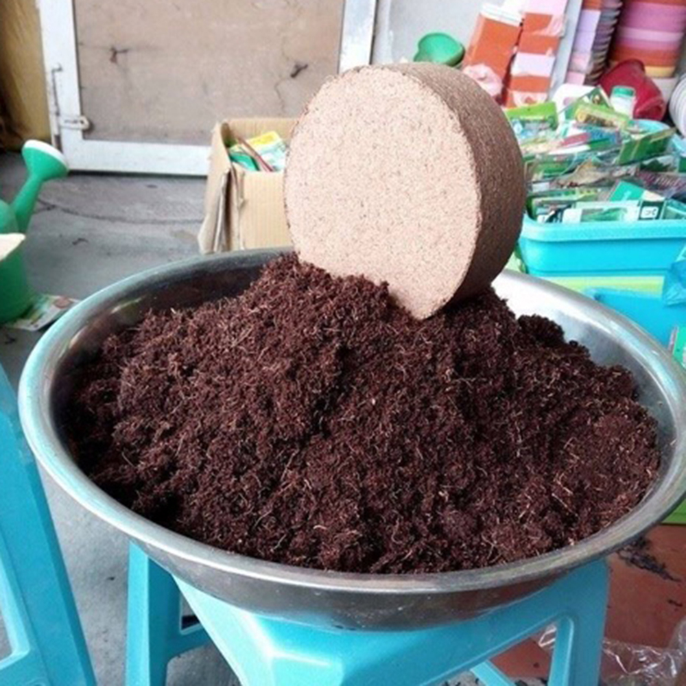 Viên nén mụn dừa hữu cơ trồng rau, trồng cây 1 viên 500gram