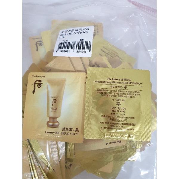 Gói kem bb whoo vàng luxury bb cream