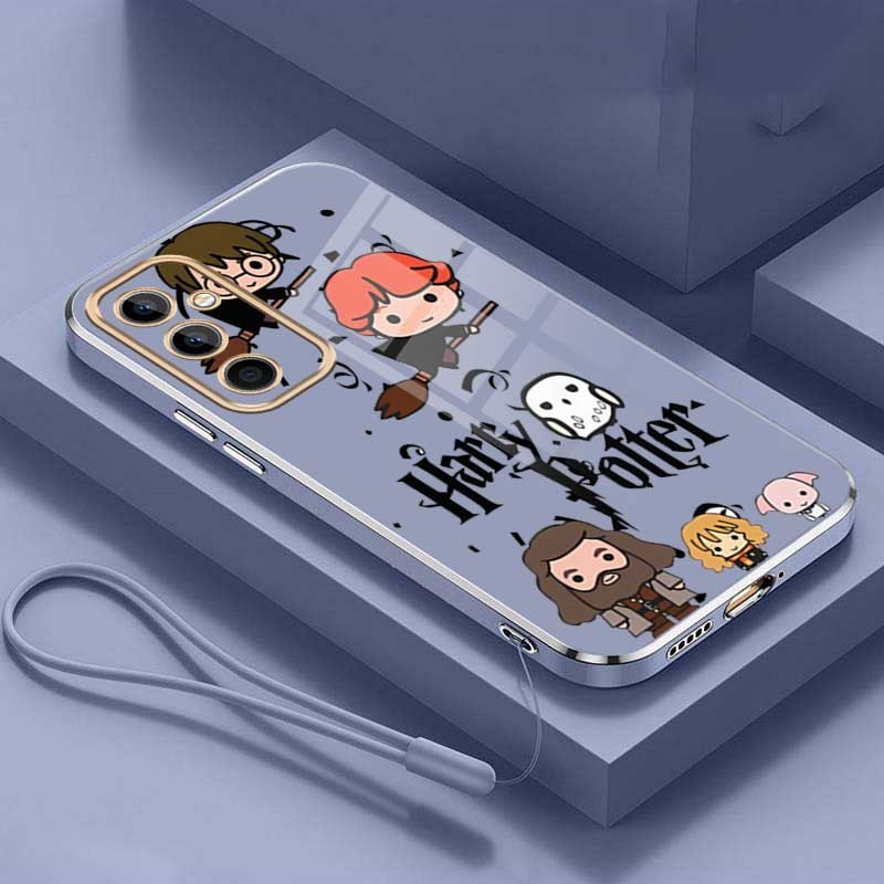 Samsung Galaxy A06 A16 Cartoon Cute Potters Wand Harries Phone Case Plating Edges Silicone Soft Cover. 