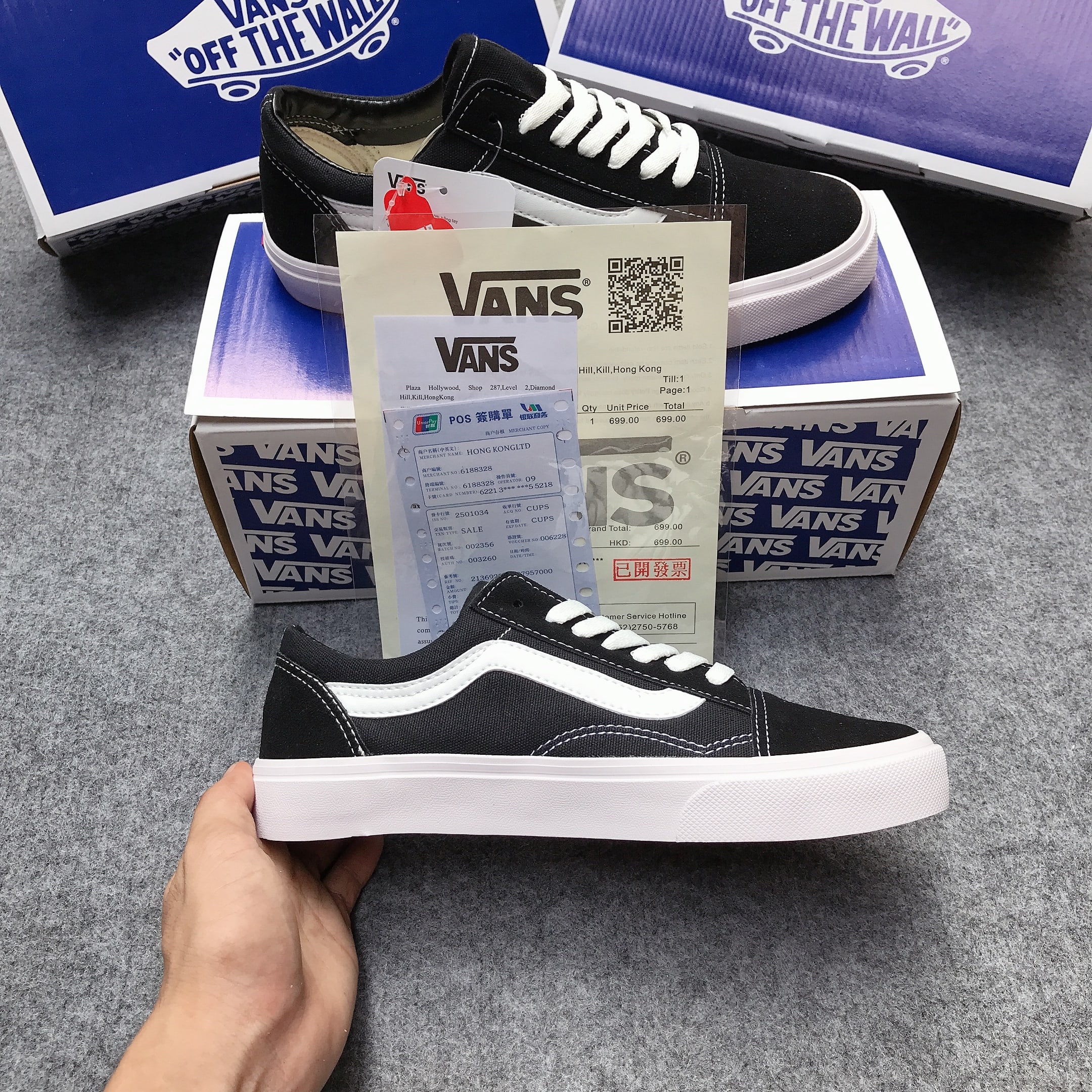 [Fullbox, Bill + Tất] Giày thể thao Vans Old Skool đen 36-43