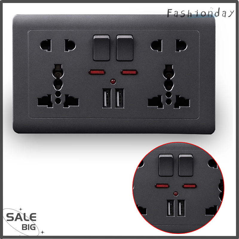 FD Legend Flash Sale EU Standard Usb Socket Gray Embedded Panel Wall Power Socket