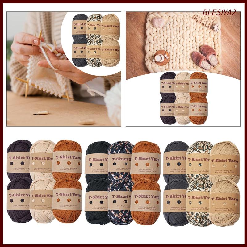 Bộ 6 Cuộn Len Đan Móc Đệm Túi macrame