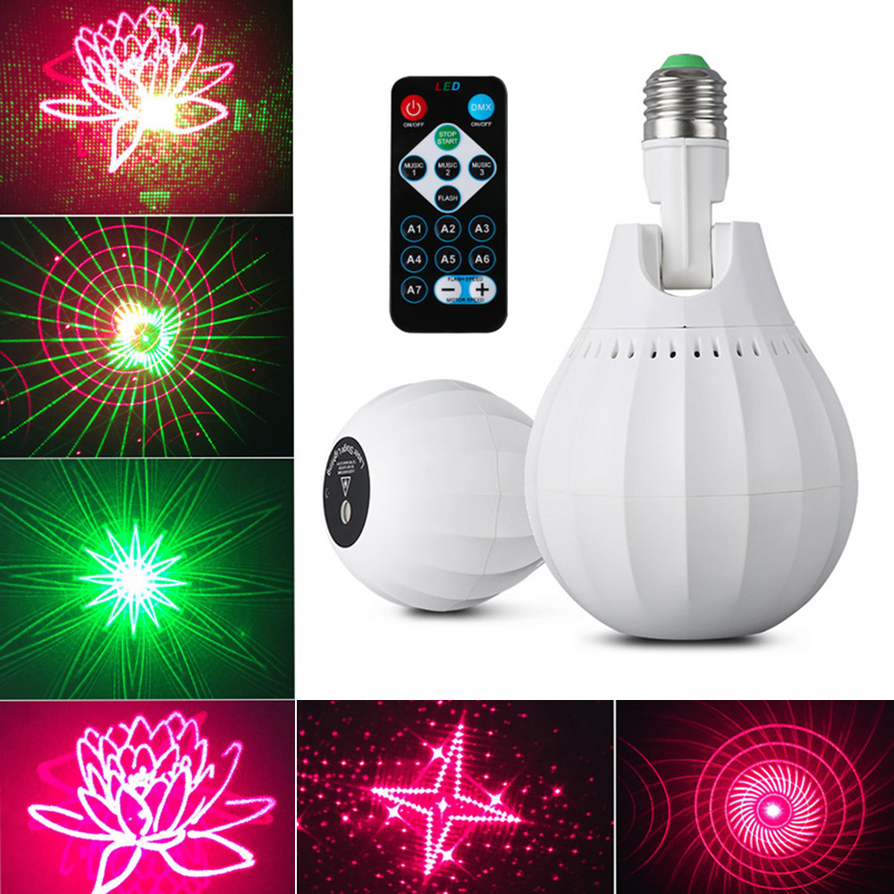 ZIR Mall Disco Lights Stage Lights E27 Lamp Head DJ Disco Lighting Christmas Projection Light Dreamy Rotating Voice Controlled Flash Stage