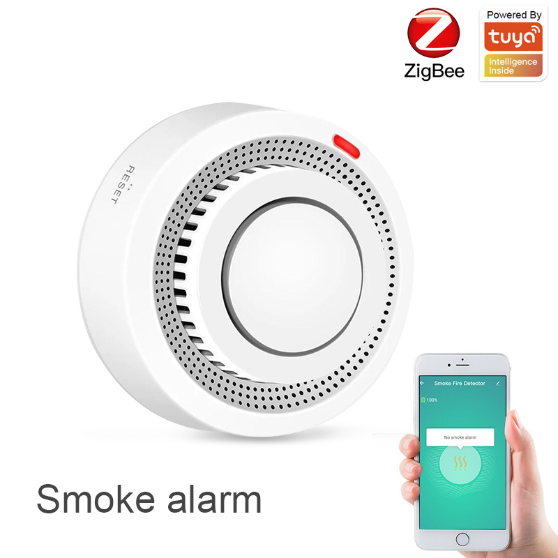 Loyyer Tuya Smart Zigbee Sm-oke Detector Smart Fire Alarm Progressive Sound Photoelectric Smoke Sensor Work With Tuya Zigbee Hub 2023