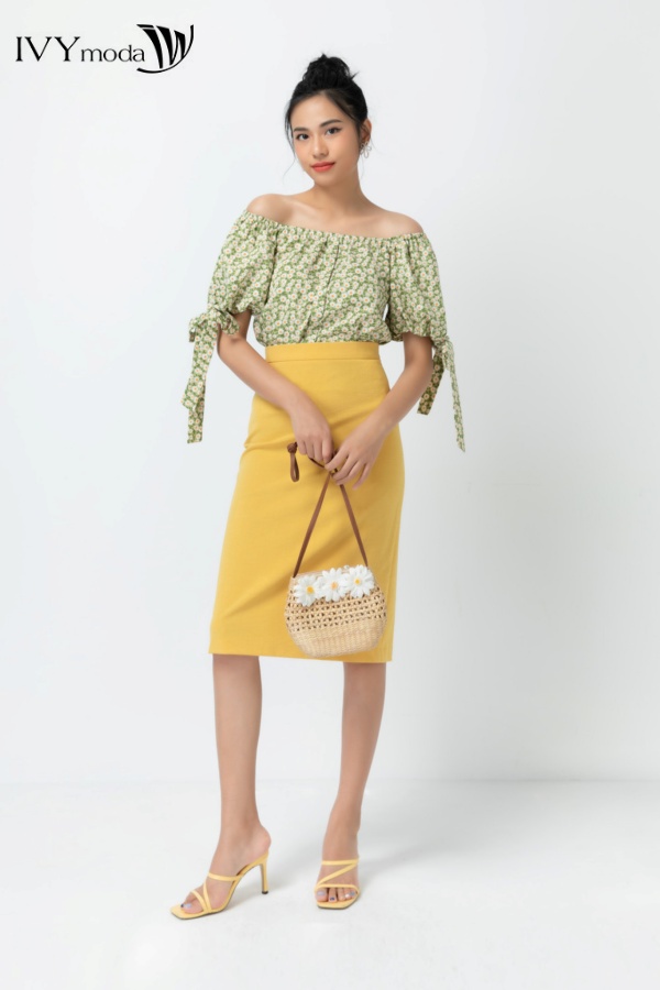 Chân váy thun dáng bút chì ivy moda ms 30m6535