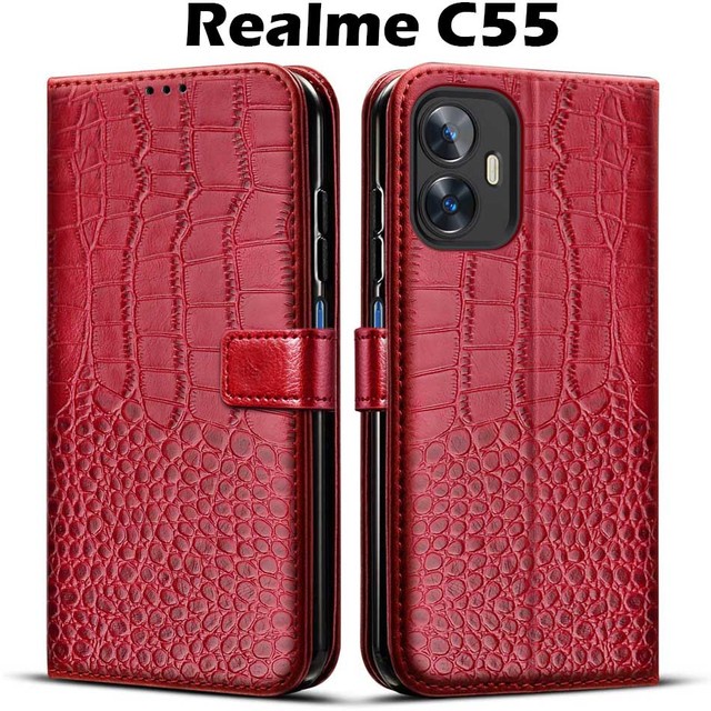 Business leather for realme c55 phone case flip wallet cover on etui realme c55 fundas coque para realme c55 cases 6.72"