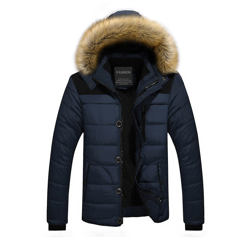Fur Collar Hooded Men Winter Jacket Men Coat Snow Parka Down Jacket  Outerwear Thick Thermal Men Warm Wool Liner Coat M-5XL Customize