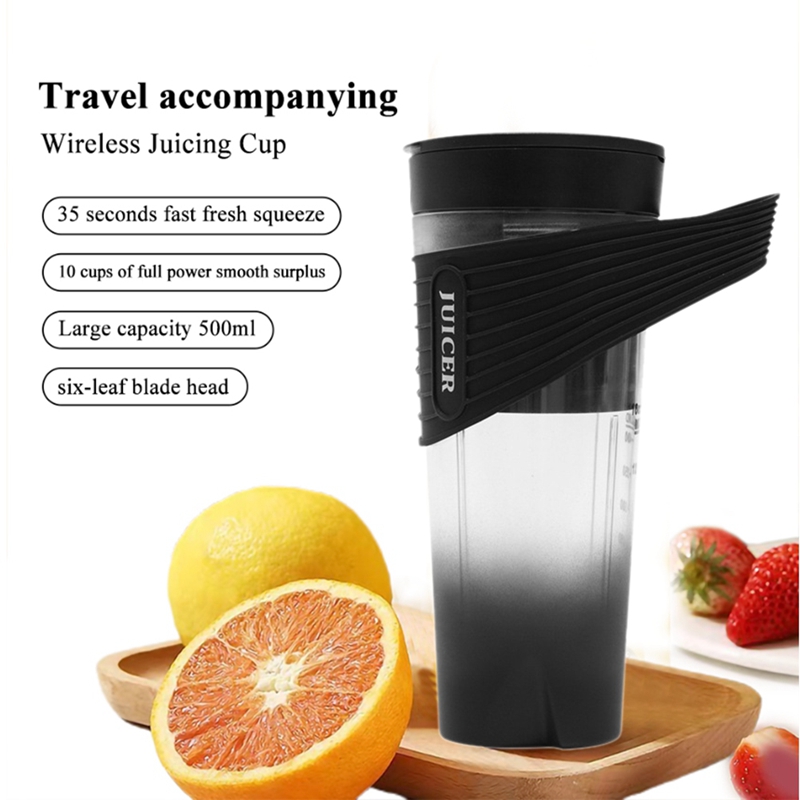 400ML USB Portable Blender Smoothie Juicers Cup USB Rechargeable Personal  Size Electric Fruit Mixers -Blue