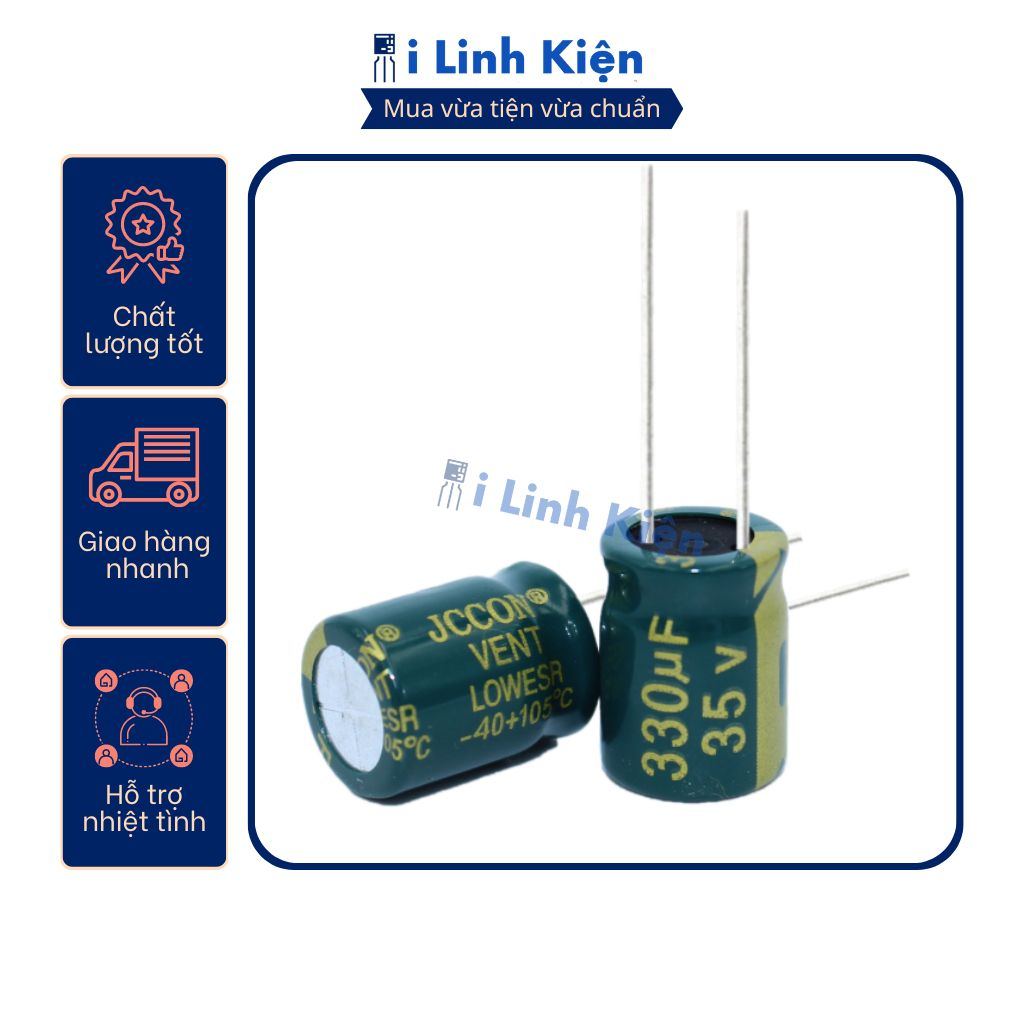 Tụ hóa 35v 330uf 10x13mm và 8x16mm tần số cao chất lượng tốt.