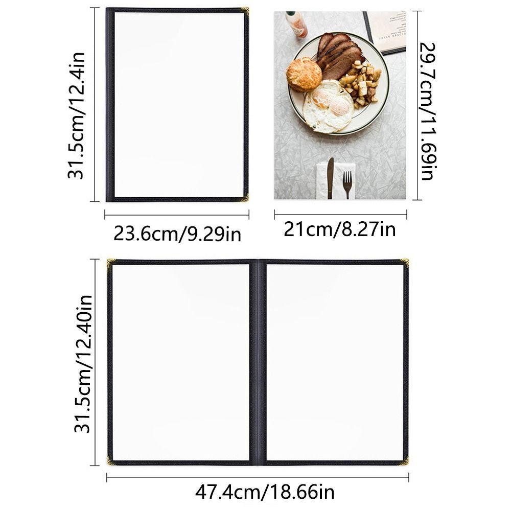 Menu Corners Widely Use Foldable PVC Transparent Menu Cover A4 Metal Corners A4 Menu ...