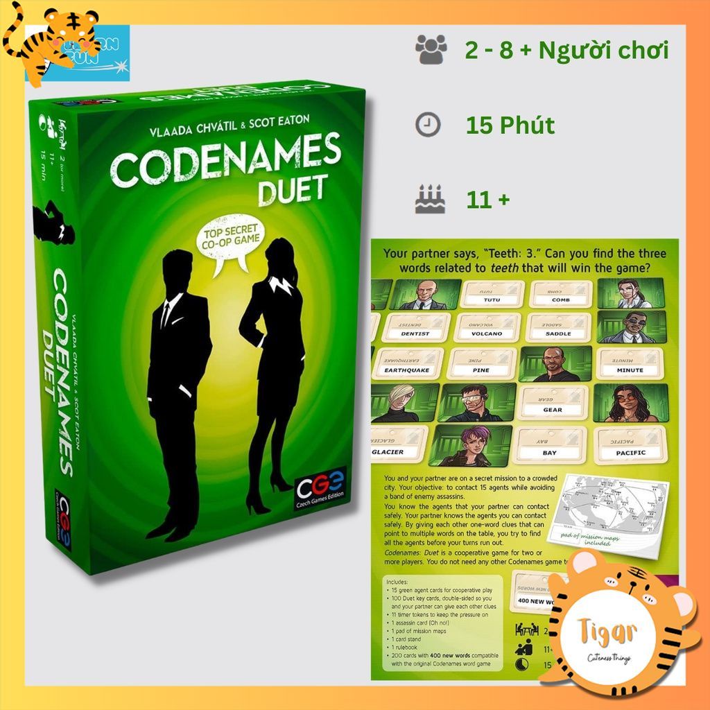 Boardgame Codenames - Codenames Picture Words Duet Deep Under Cover
