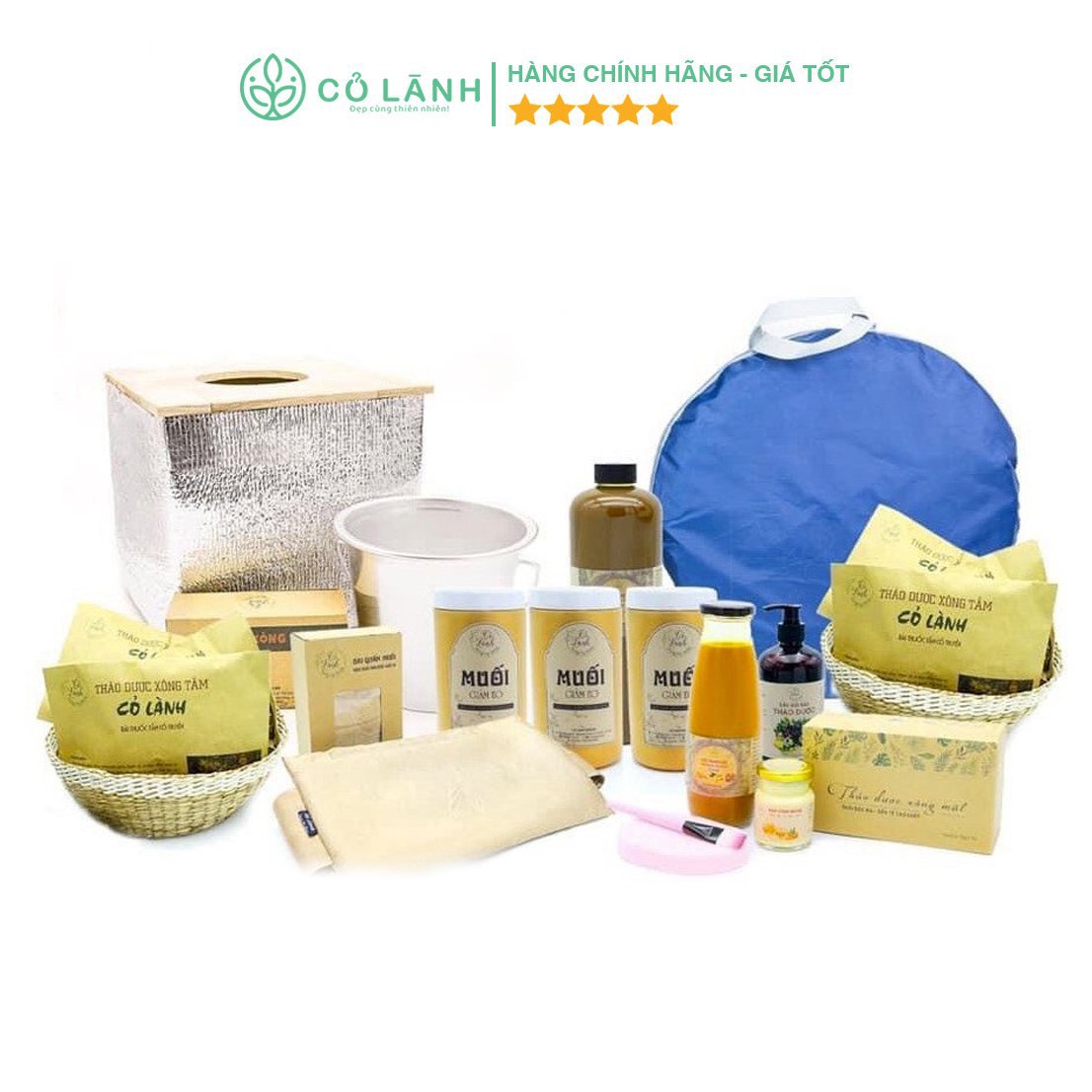 Bộ 11 sản phẩm ở cữ dành cho mẹ sau sinh Cỏ Lành - Tặng ghế xông cao cấp