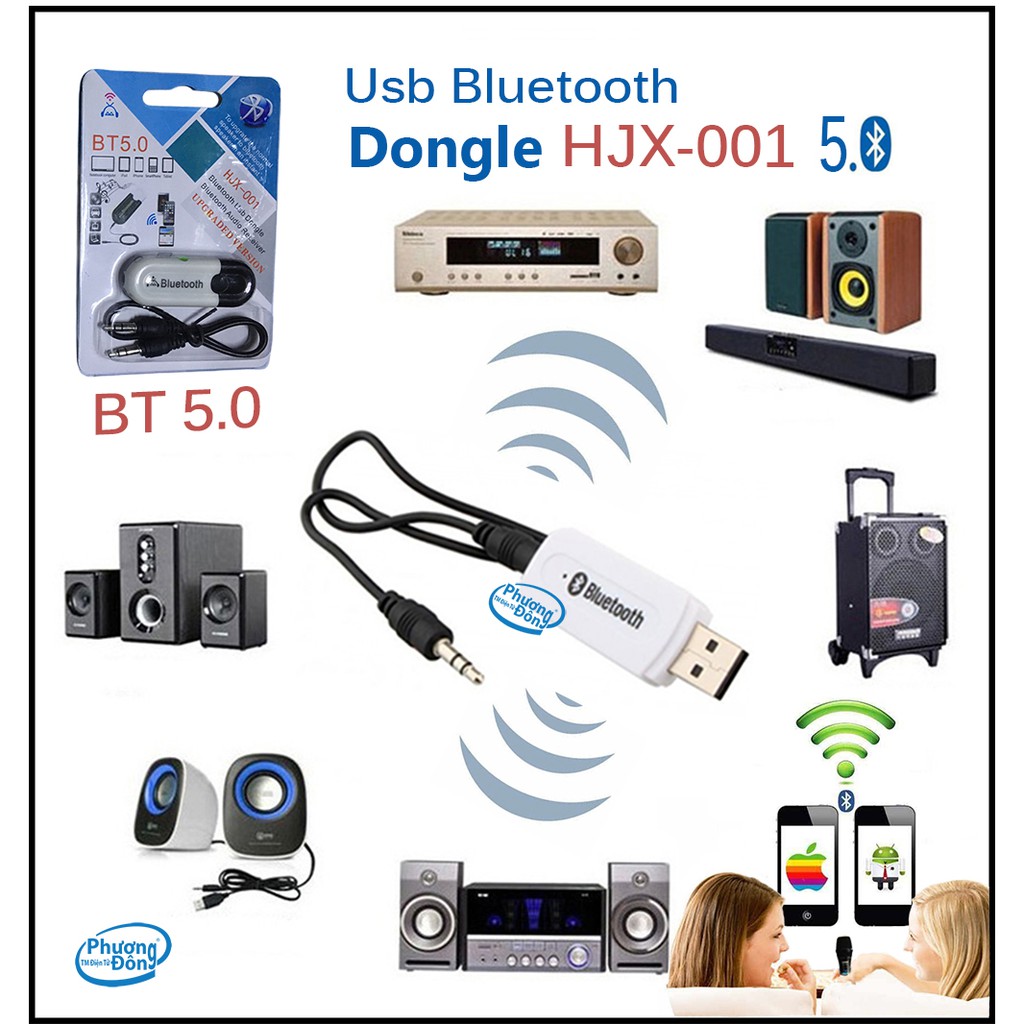 Usb Bluetooth Hjx-001/BT-163 Tạo Bluetooth Cho Loa & Amply
