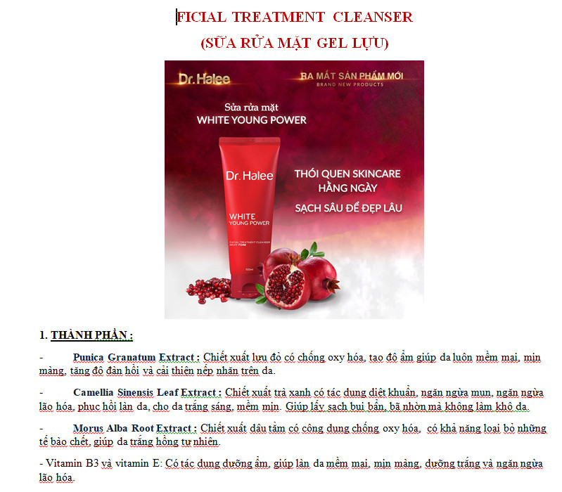 COMBO SỮA RỬA MẶT TẨY TẾ BÀO CHẾT LỰU DR.HALLE