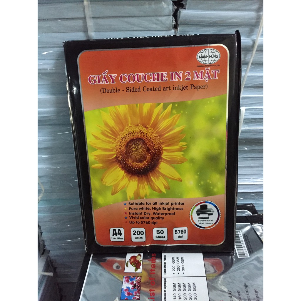 GIẤY IN ẢNH COUCHE 2 MẶT ĐL200gms