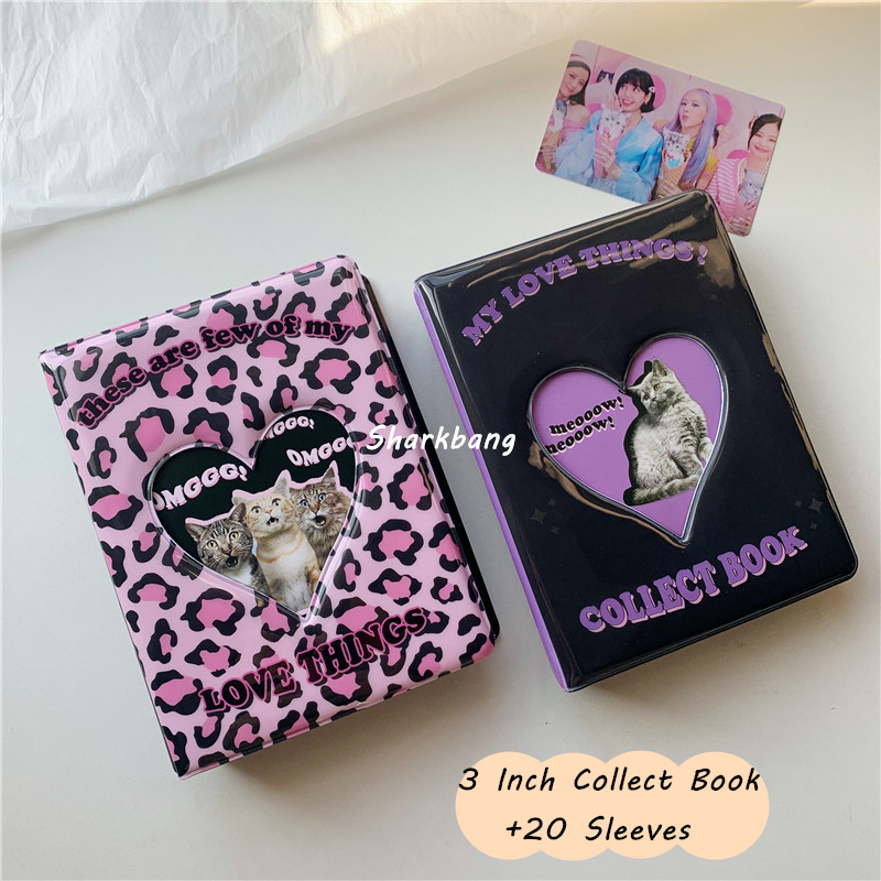 %E3%80%90The%20Quiet%20Page%E3%80%91Sharkbang%20Kawaii%203"%20Cat%20Collect%20Books%2020pcs%20Sleeves%20Bags%20Leopard%20Hollowed%20Heart%20Storage%20Card%20Album%20Postcards%20Collect%20Organizer%20-%20Image%203