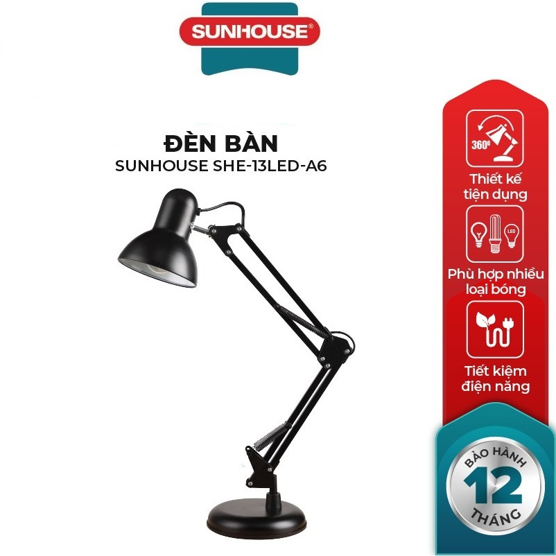 Đèn học LED SUNHOUSE để bàn SHE-13LED- A6