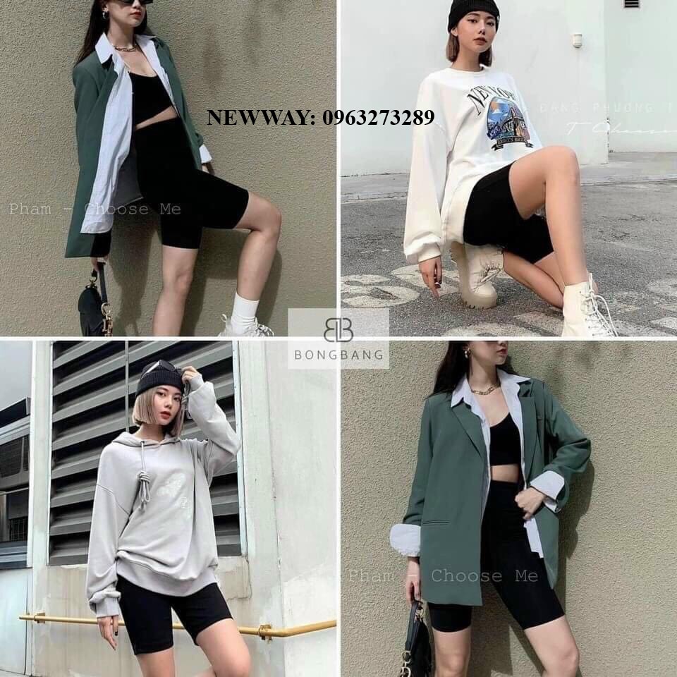 Quần đùi legging nữ dáng ngắn màu đen