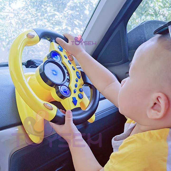 Đồ chơi vô lăng phát nhạc có đèn xoay 360 độ gắn tường đa năng, Đồ chơi cho bé vô lăng xe hơi tập lái có âm thanh vui nhộn, Quà tặng sinh nhật cho bé