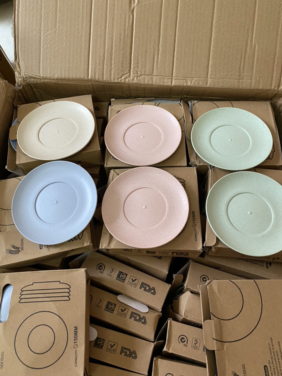 Set 6 Đĩa Lúa Mạch Dạng Tròn Chịu Nhiệt Tốt